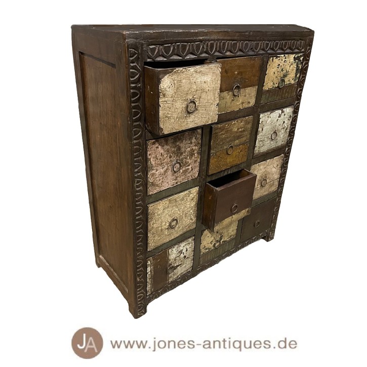 Chest of drawers with 12 drawers, NW India, circa 1850, teak - handcrafted