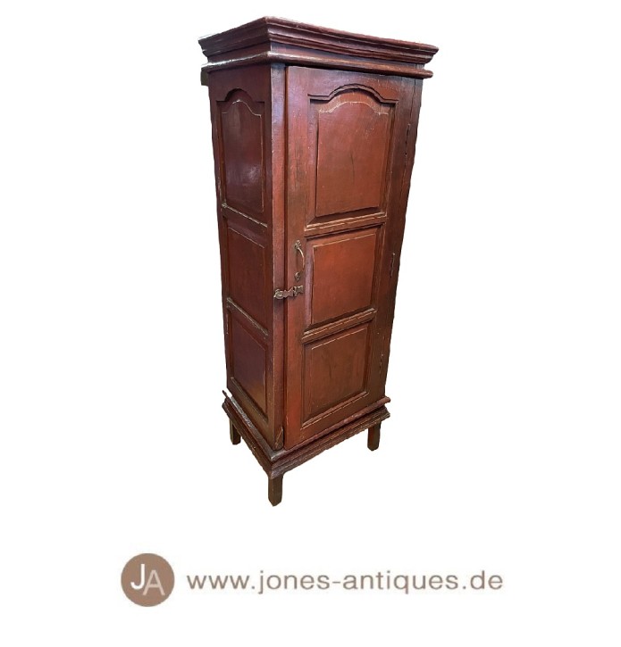 Antique red sideboard with a hinged door - made around 1880 - handcrafted