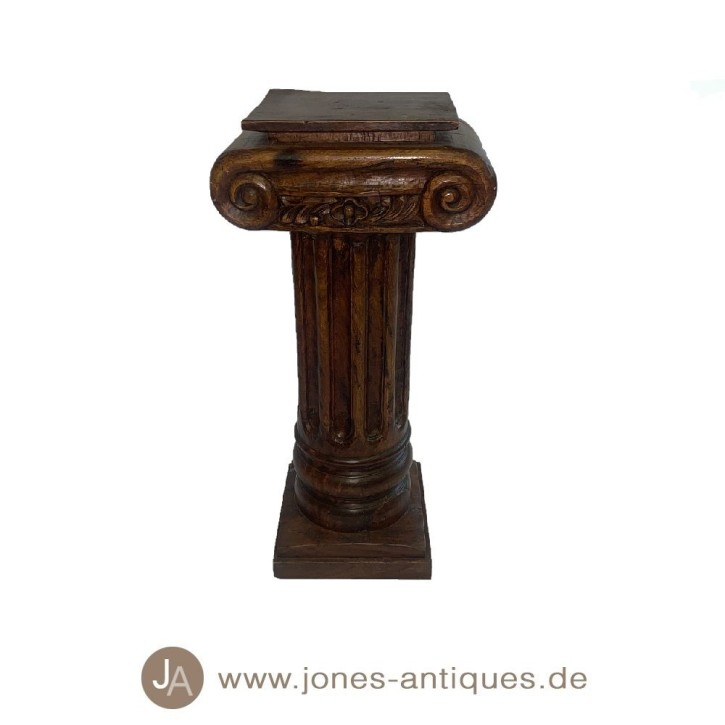 Wooden pedestal with a beautiful antique finish – small size