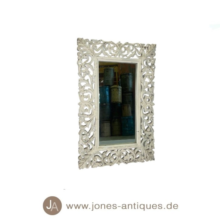 Spiegel mit breitem Rahmen aus altem Holz, Größe 60 x 90 cm