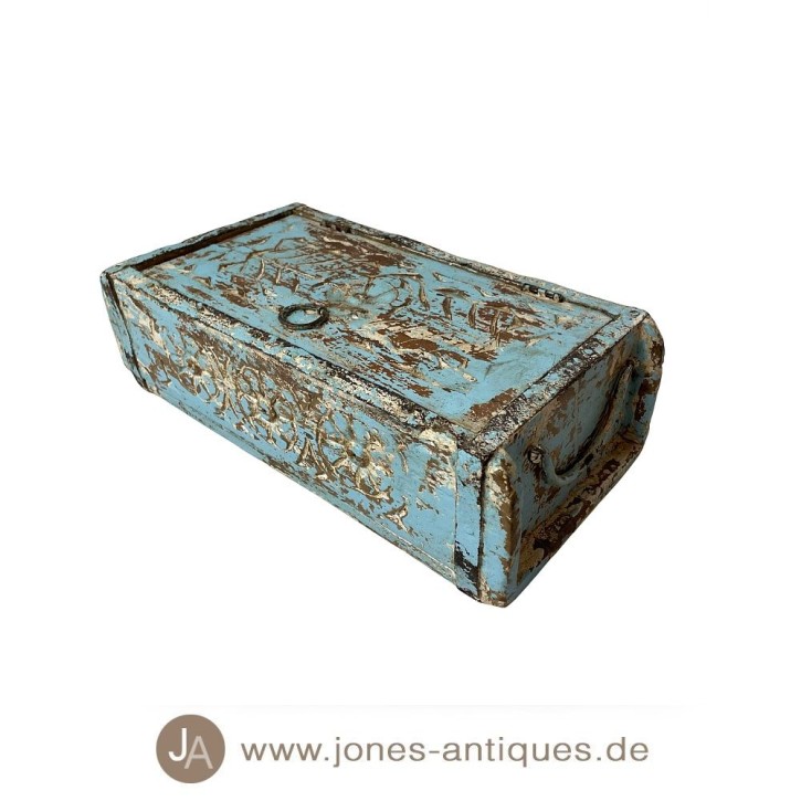 Boîte à couvercle - fabriquée à partir d'un modèle de brique antique - en  couleur turquoise
