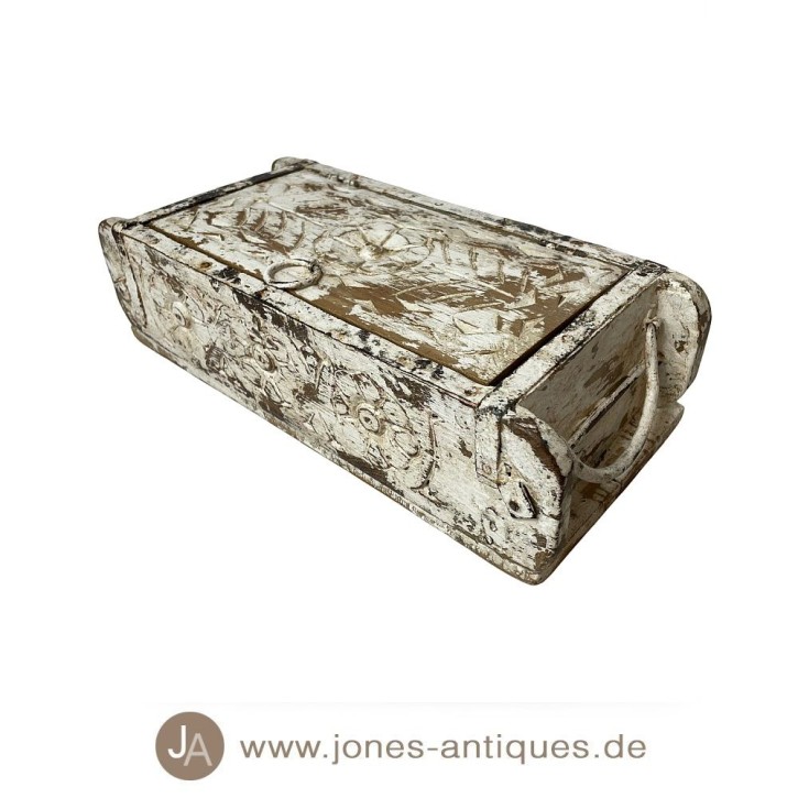 Boîte à couvercle - fabriquée à partir d'un modèle de brique antique - en couleurs blanc