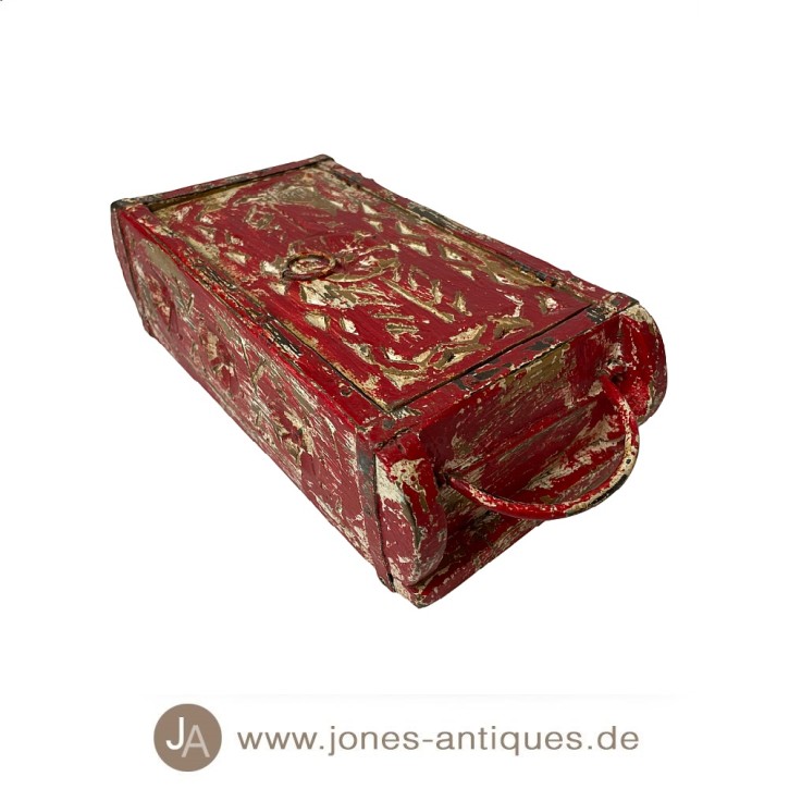 Boîte à couvercle - fabriquée à partir d'un modèle de brique antique - en couleur rouge