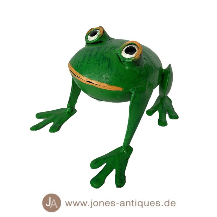 Iron frog, medium - grass green - handmade