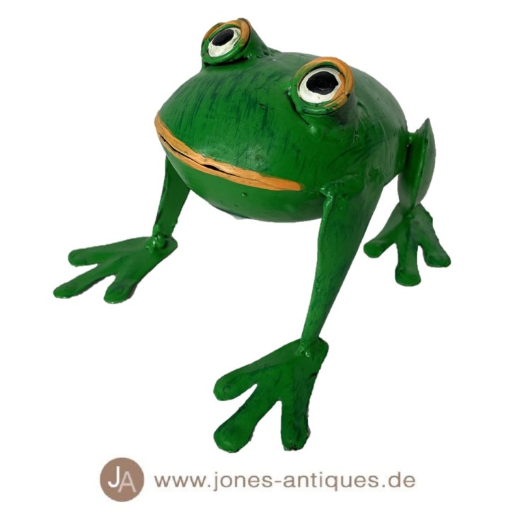 Iron frog large - grass green - handmade