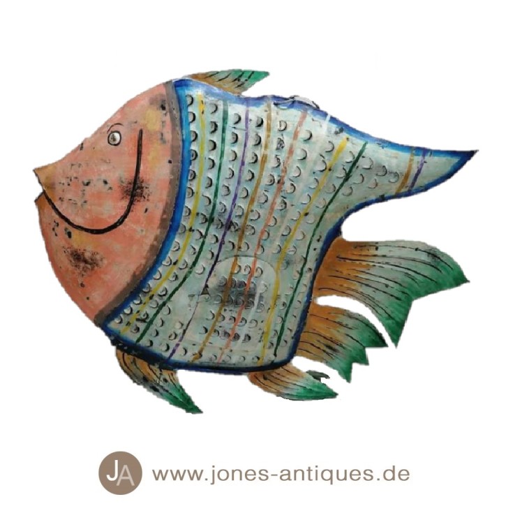 Windlicht großer Fisch XXL - Farbe Eisen mit Rostoptik antik - handgearbeitet royal colour