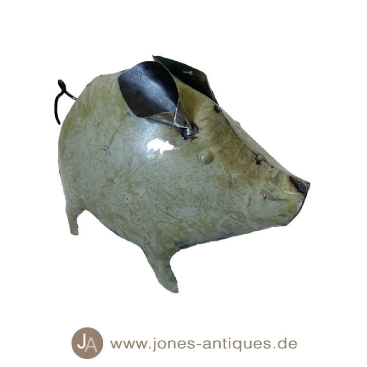cochon de fer moyen - gris antique - fait main