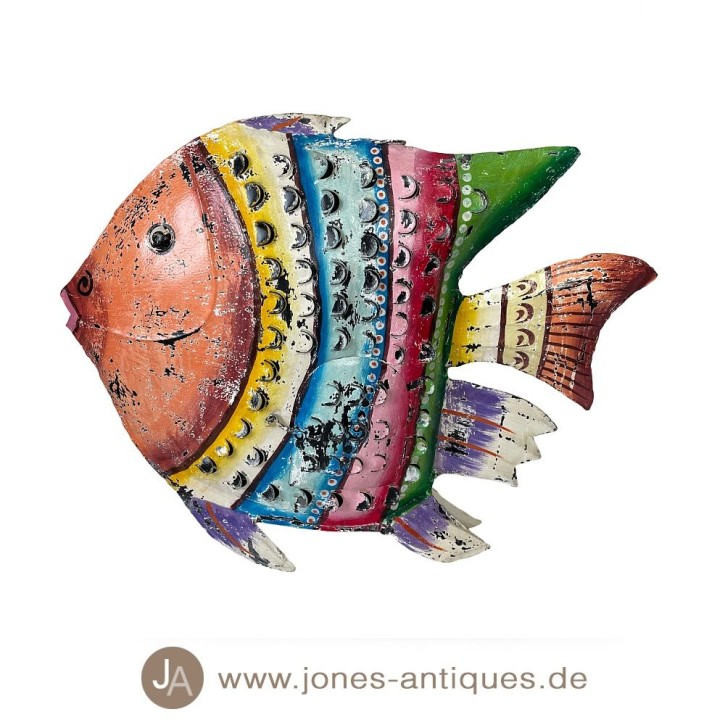Lanterne grand poisson XL - couleur rainbow fer avec optique antirouille - fait à la main