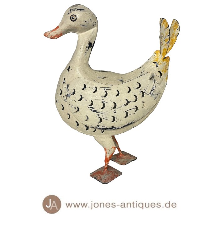 Windlicht in der Form einer Gans aus Eisen in großer Größe