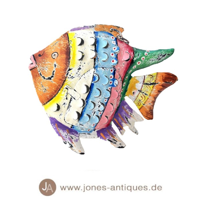 Iron fish lantern in size M in the color multi colour - handmade