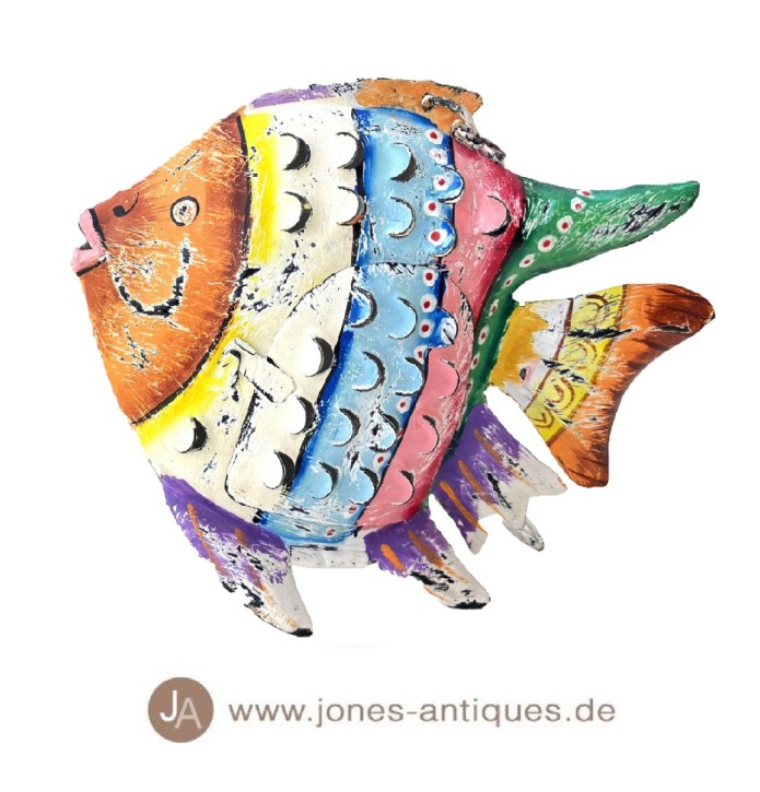 Fish lantern in size L in the color multi colour - handmade