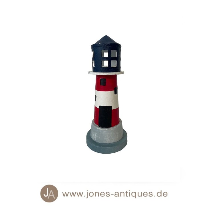 Windlicht Leuchtturm in kleiner Größe - Kappe abnehmbar - handgearbeitet