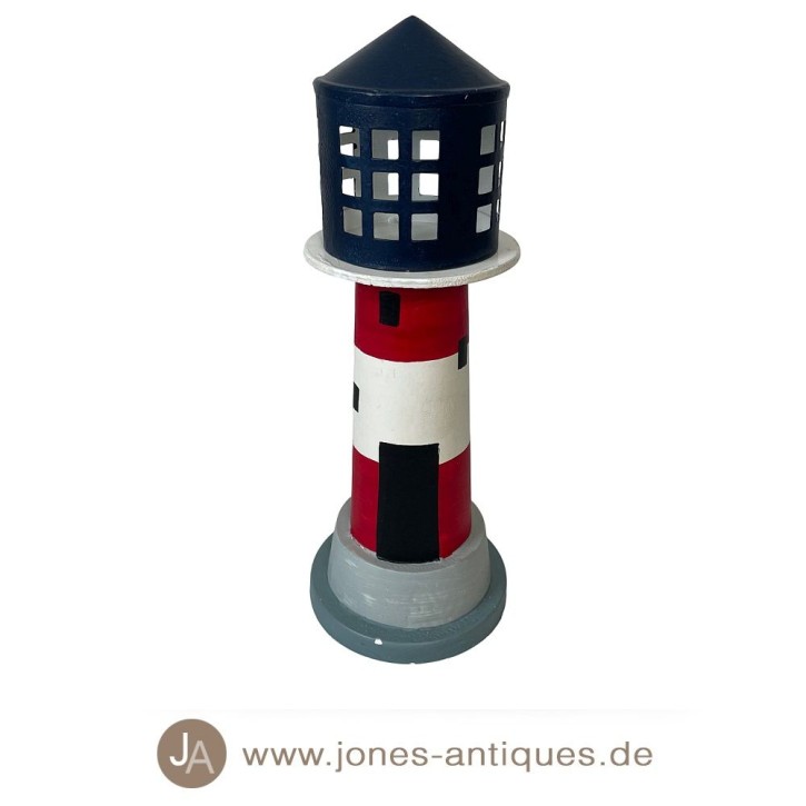 Windlicht Leuchtturm in großer Größe - Kappe abnehmbar - handgearbeitet