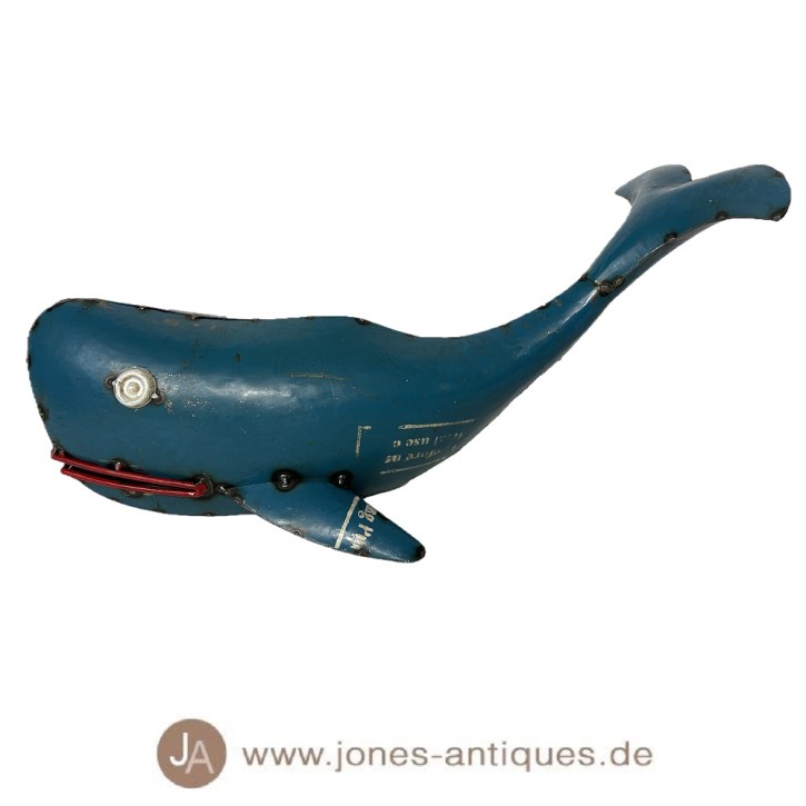 Iron whale, suitable as a table or wall decoration - handmade