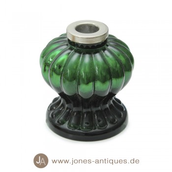 Candleholder made of farmer's silver in strong autumn colors - green