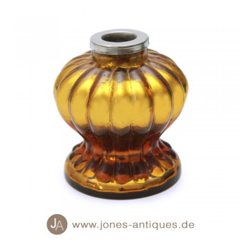 Candleholder made of farmer's silver in strong autumn colors - mustard