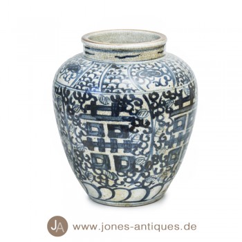 alte Vase craqueliert aus Porzellan - groß