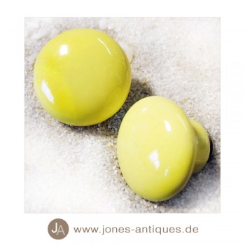 Keramik-Knauf Pilzform - handgearbeitet - Farbe gelb