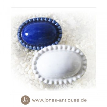 Keramik-Knauf Ovalform - handgearbeitet - Farbe blau