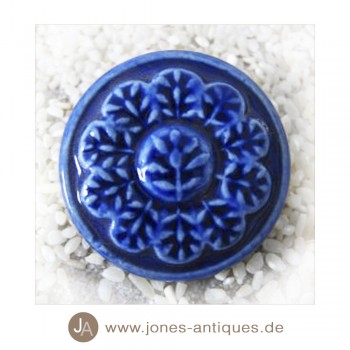 Keramik-Knauf Rundform - handgearbeitet - Farbe blau