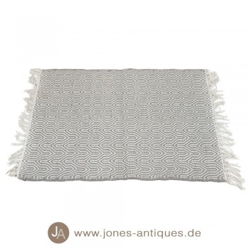 Kleiner Teppich in der Farbe grau/weiß 60 x 90 cm