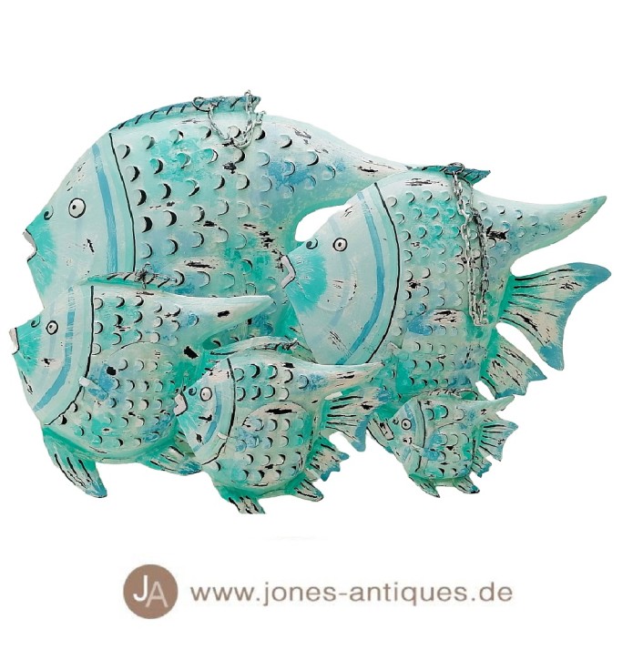 Fischwindlicht aus Eisen in 5 Größen (XS,S,M,L,XL) erhältlich -  Farbe light turquoise - handgearbeitet