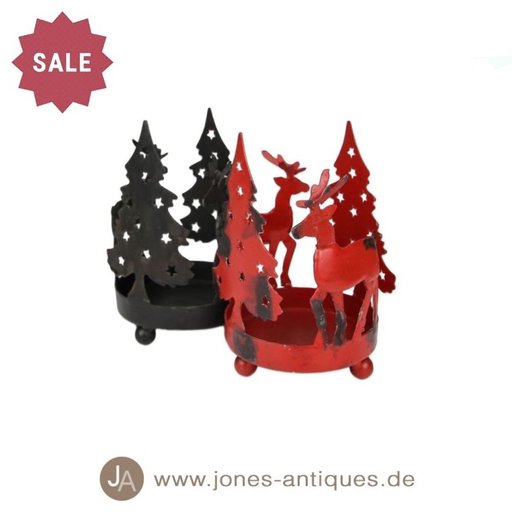 Bougeoir de Noël rond - disponible en 2 tailles et couleurs