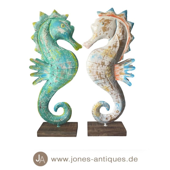Hippocampe XXXL sur socle en bois  - fabriqué artisanale