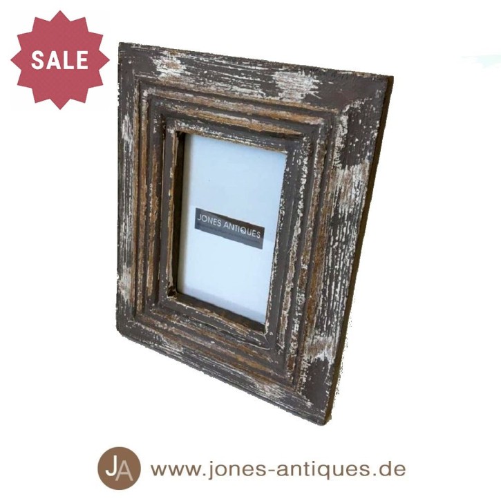 Fotorahmen aus recycelten Hölzern - Farbe taupe