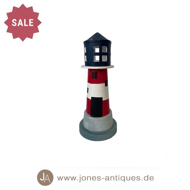 Windlicht Leuchtturm in kleiner Größe - Kappe abnehmbar - handgearbeitet