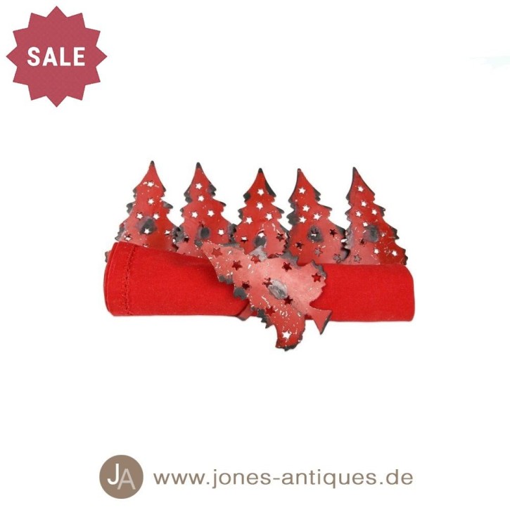 Set of 6 napkin rings - red in color