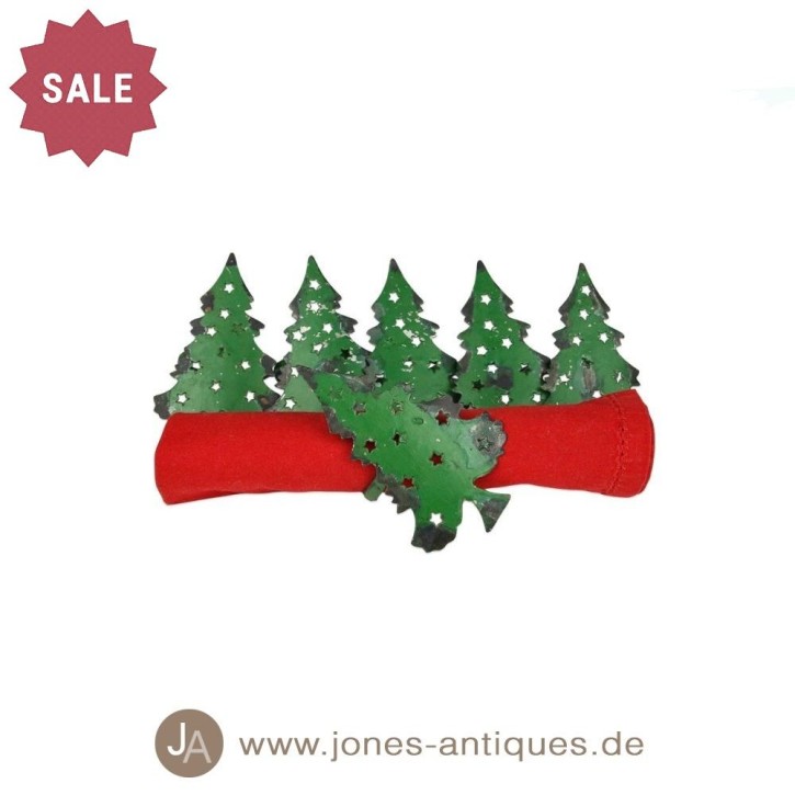 Set of 6 napkin rings - in the color green