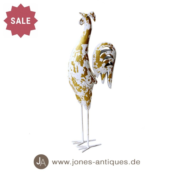 Large slender iron cock in the color white-gold - handmade