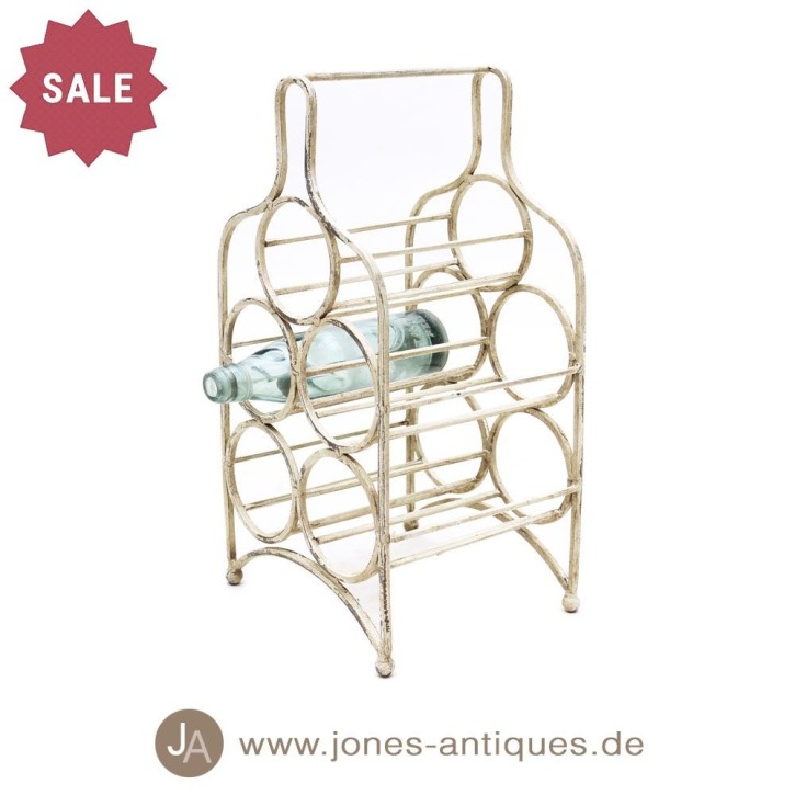 Bottle carrier made of iron, antique look white