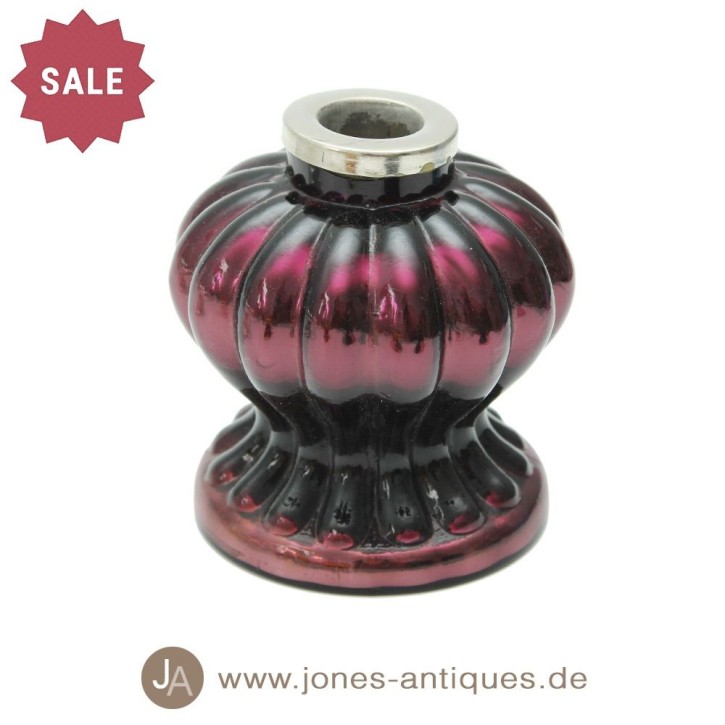 Bougeoir en argent de fermier aux fortes couleurs d'automne - aubergine