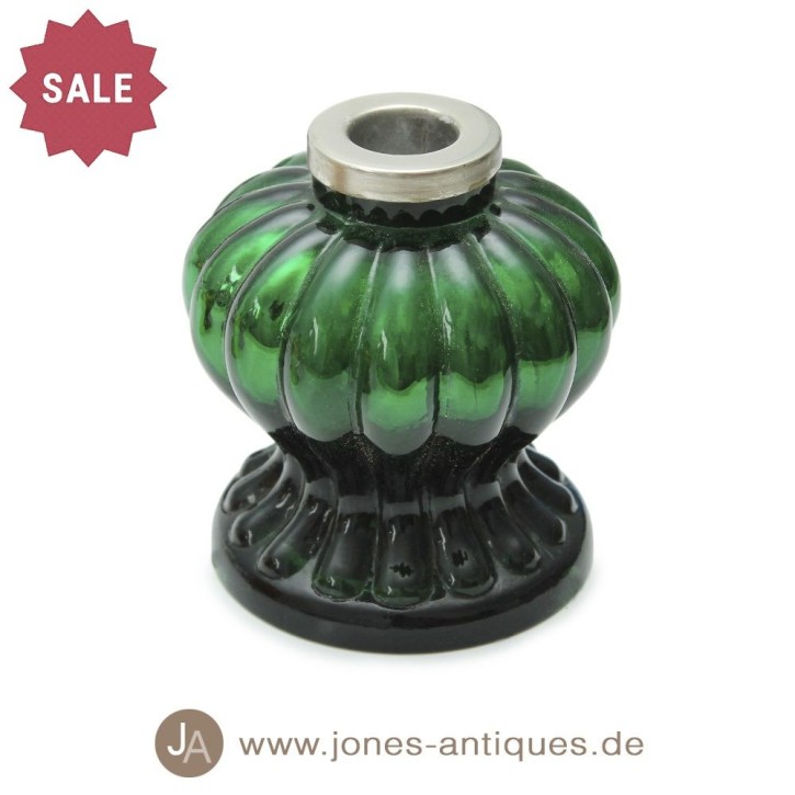 Bougeoir en argent de fermier aux fortes couleurs d'automne - vert