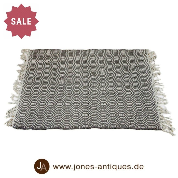 Kleiner Teppich in der Farbe grau/weiß 60 x 90 cm